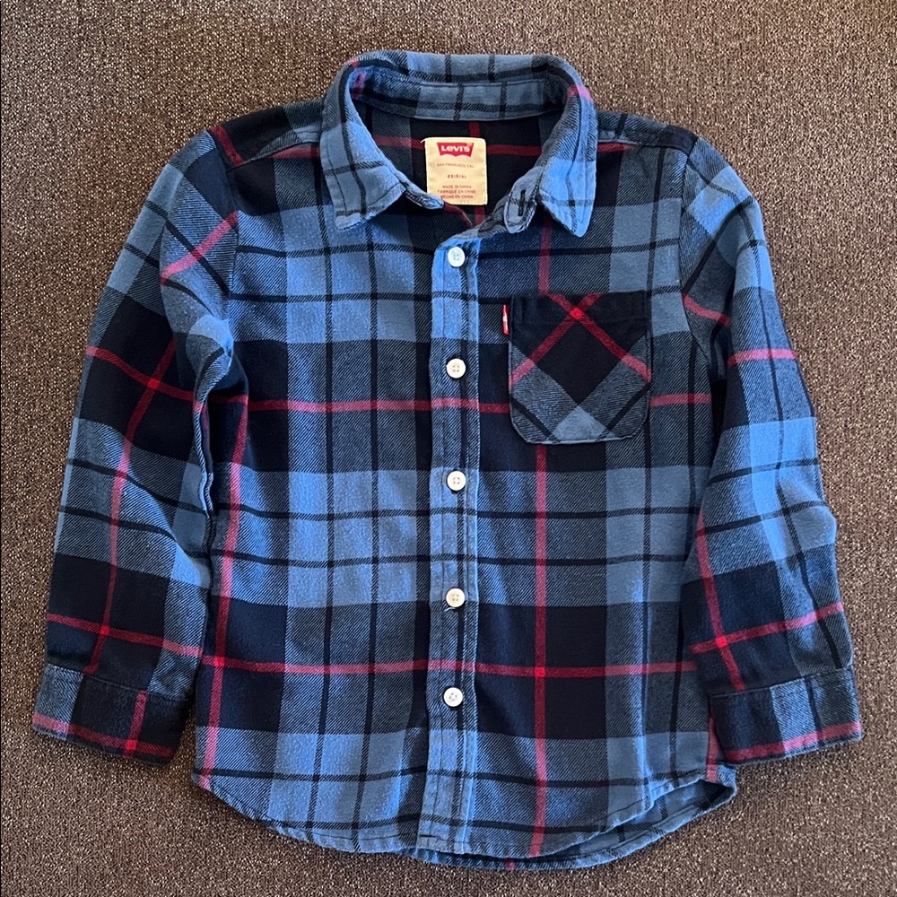 Levi’s Boys Button Down Flannel Size XS 5/6